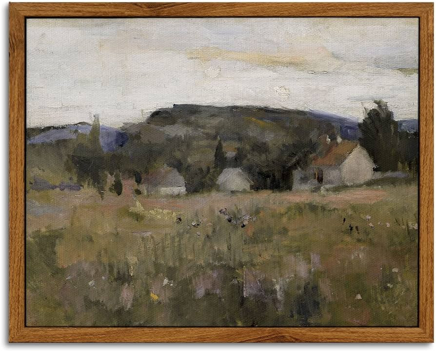 InSimSea Framed Canvas Wall Art Decor, Rustic Landscape Oil Painting Canvas Prints, Impressionism... | Amazon (US)