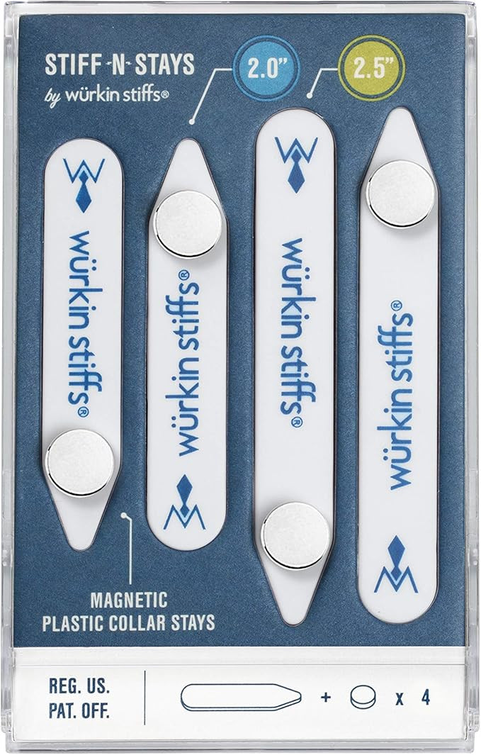 Würkin Stiffs Plastic Magnetic Collar Stays As Seen on Shark Tank | Stiff-N-Stays Collar Inserts | Amazon (US)