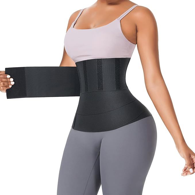 FeelinGirl Waist Trainer for Women Sauna Trimmer Belt Tummy Wrap Plus Size | Amazon (US)