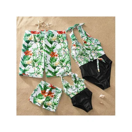PatPat Green Plant Print Family Swimsuits | Walmart (US)