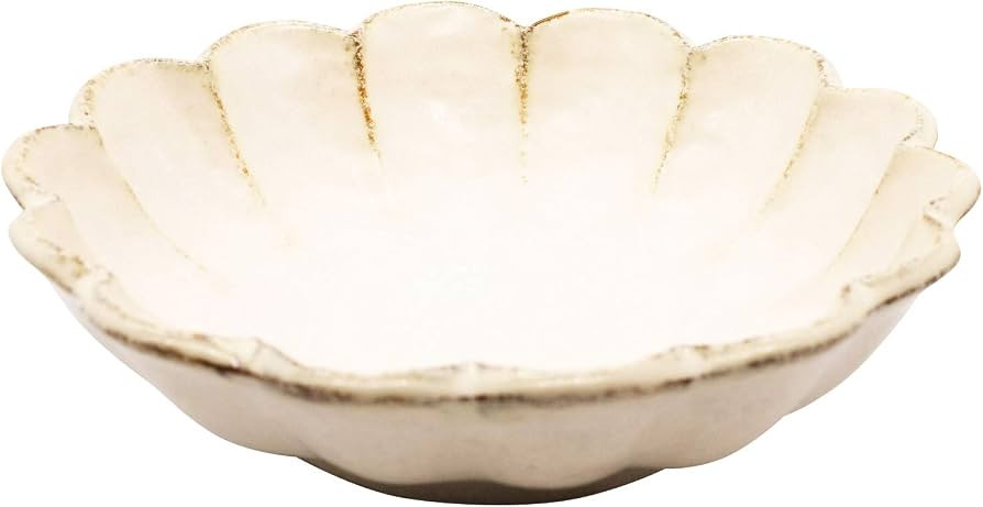 Mino Ware 555-0021 Kaneko Komohei Linka Bowl, Plate, Large Bowl, White, Parachute Flower, Diamete... | Amazon (US)