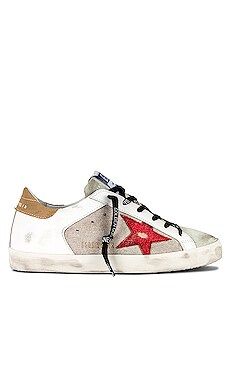 Golden Goose Super-Star Sneaker in Taupe, Red, Ice, & Light Brown from Revolve.com | Revolve Clothing (Global)