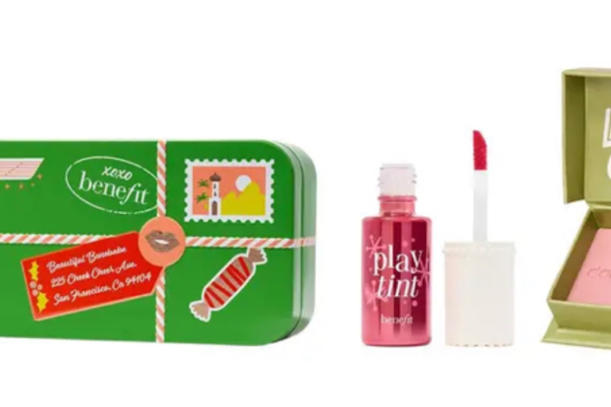 Pretty Pink Postage Lip & Cheek Tint & Blusher Gift Set

Pretty & post it! Make lips pop under the mistletoe with Benefit's delightful Playtint pink-lemonade lip & cheek stain—fresh, flattering, kiss-proof colour that lasts all day! 

Add a soft, pretty-in-pink flush with iconic Dandelion baby-pink blush. Comes in reusable keepsake tin with special holiday stickers inside!



Pretty Pink Postage Lip & Cheek Tint & Blusher Gift Set includes:
- Playtint lip & cheek stain full size 6ml
- Dandelion brightening blush full size 2.5g

#LTKkids #LTKbeauty #LTKGiftGuide