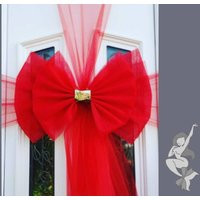Deluxe Red Door Bow .. Christmas Door Bow.. Pre Made Bow Door Bow... Celebration Easy Fit | Etsy (UK)