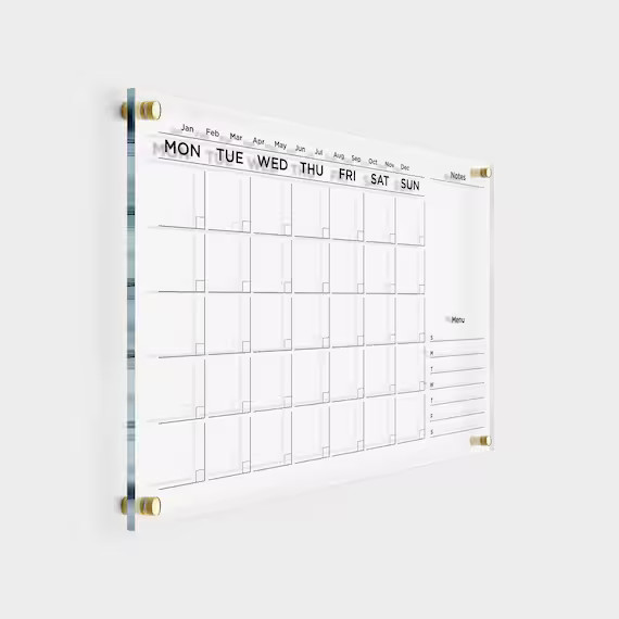 Acrylic Wall Calendar 2022  Personalized Dry Erase Board  - Etsy | Etsy (US)