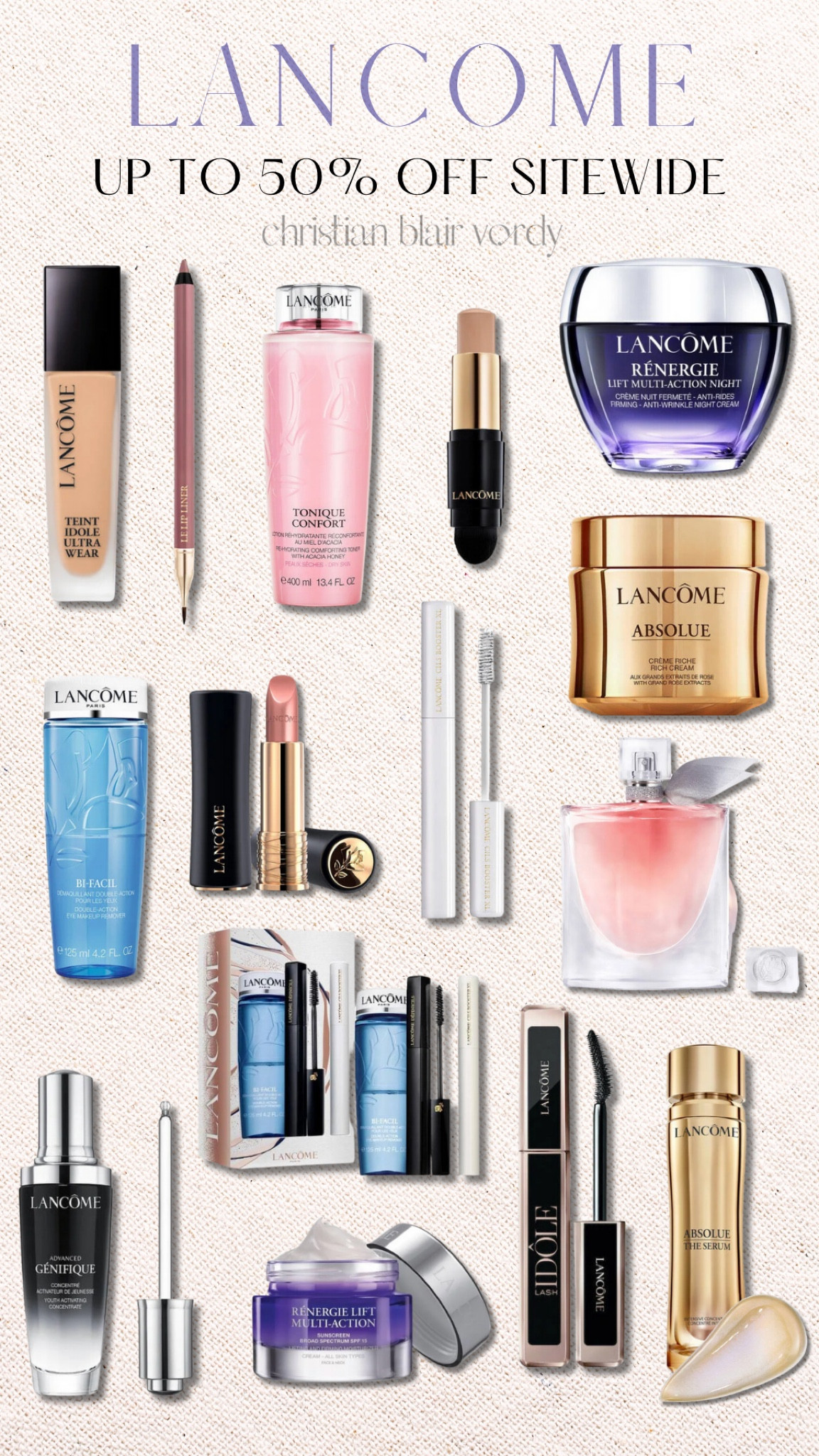 Lancôme, Black Friday, Sale 
Shades: stick 360 Bisque N, liquid foundation, lip liner 254 ideal, lipstick 250 tendre mirage 

#christianblairvordy 

#lancome #blackfriday #makeup #sale 

#LTKbeauty #LTKsalealert #LTKCyberWeek