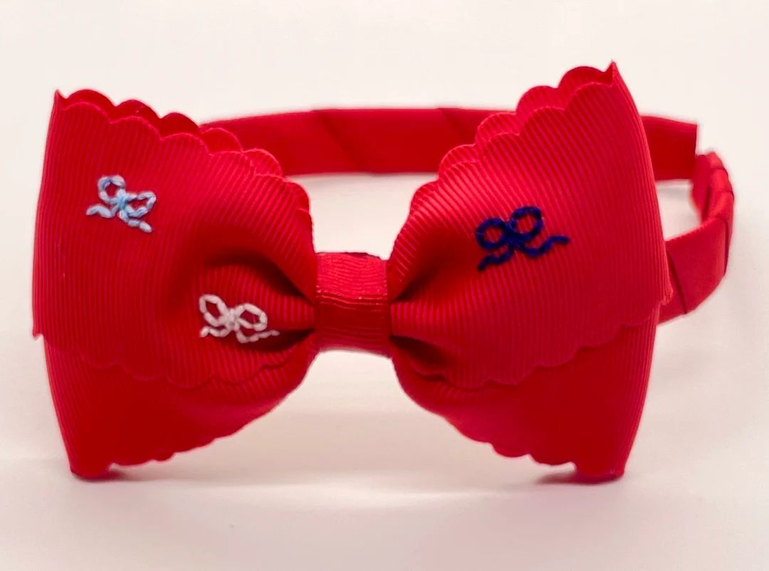Red, White & Blue Bows "Lottie" Hard Headband | Etsy (US)