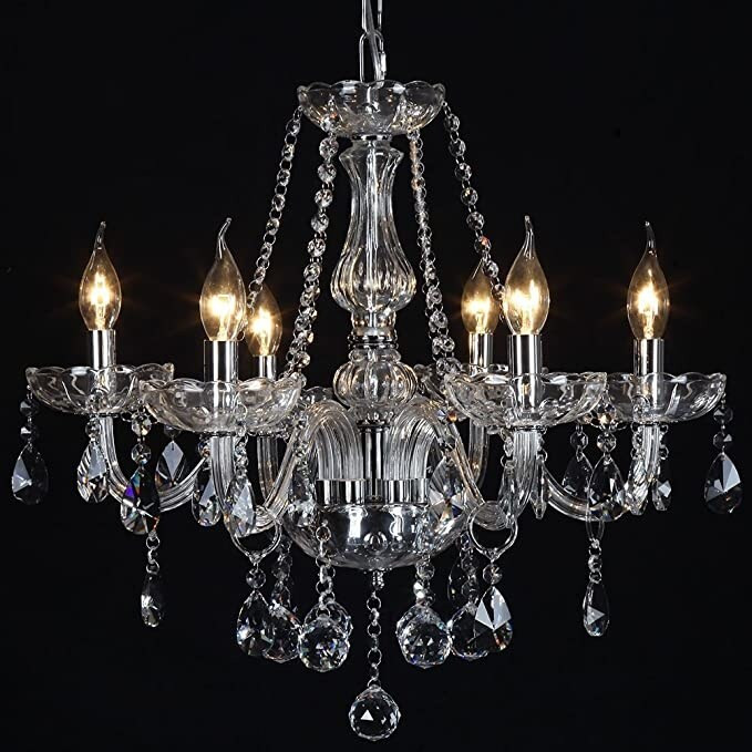 Classic Vintage Crystal Candle Chandeliers Lighting 6 Lights Pendant Ceiling Fixture Lamp for Elegan | Bed Bath & Beyond