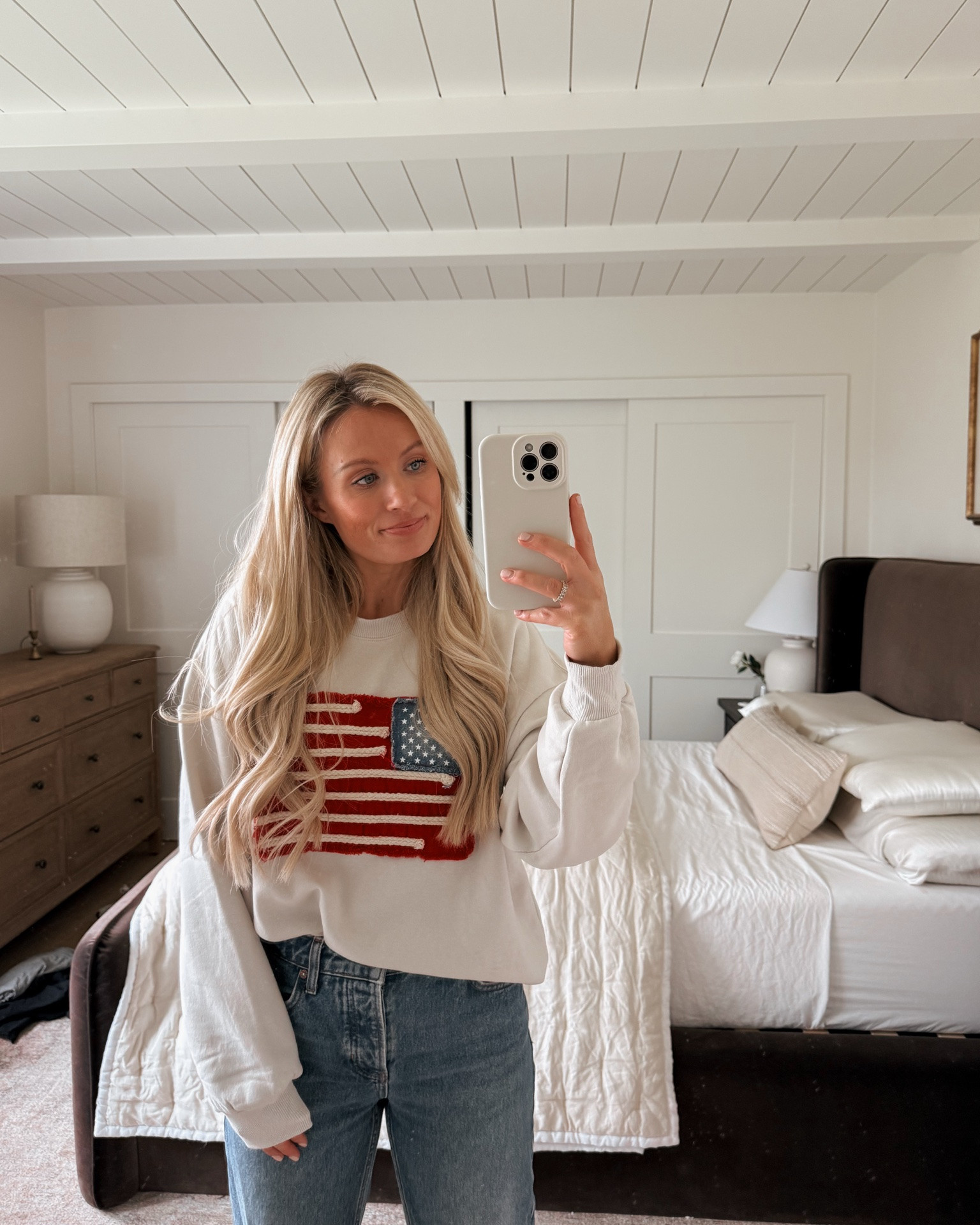 Found the cutest fish sweatshirt at target!! 
Sweatshirt: small
Jeans: 25

4th of July. Summer ootd. 4th of July outfit

#LTKSeasonal #LTKSaleAlert
