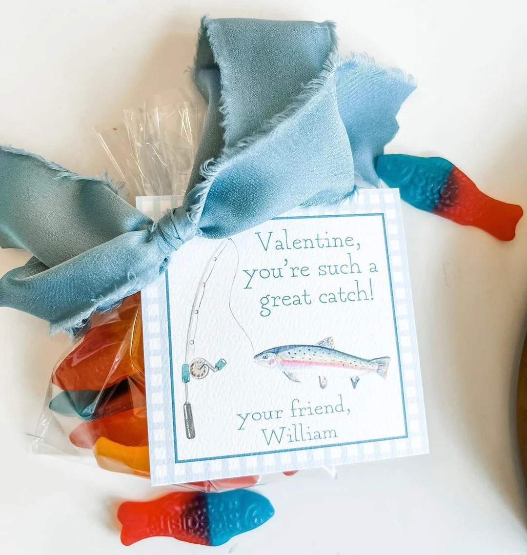 Watercolor Great Catch Valentine, Valentine Class Tags, Watercolor, Printed, Great Catch, Fishing... | Etsy (US)