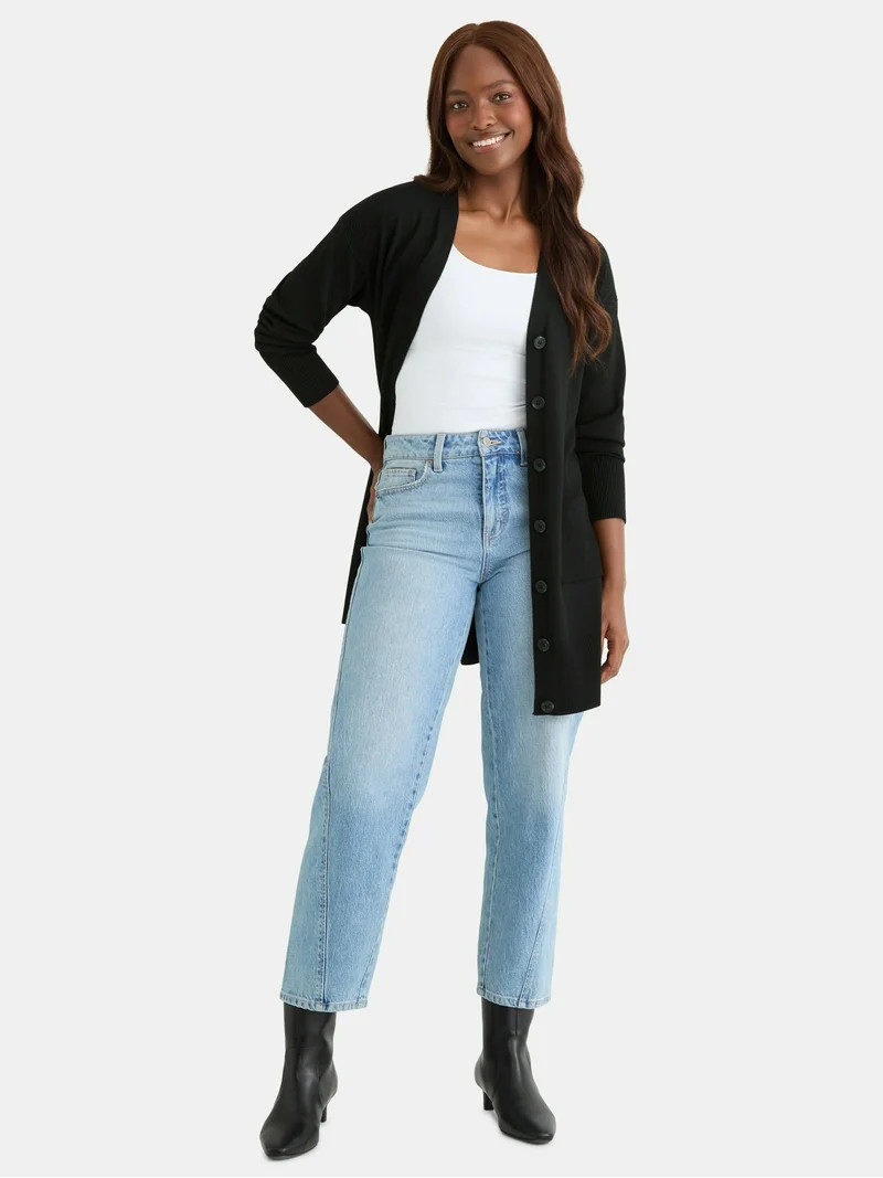 Time and Tru Women’s Button Front Cardigan Sweater, Sizes XS-XXXL | Walmart (US)