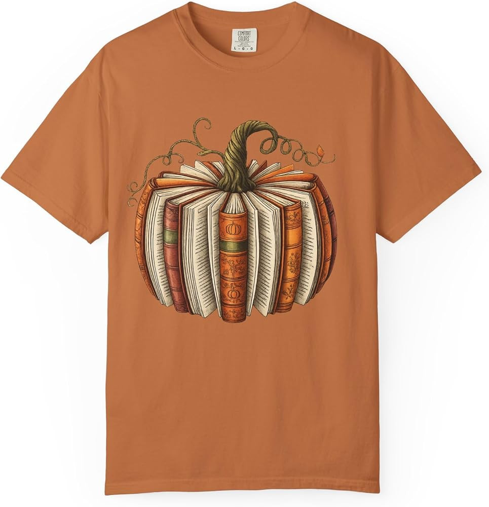 Vintage Book Pumpkin T-Shirt | Literary Fall Reading Tee | Amazon (US)