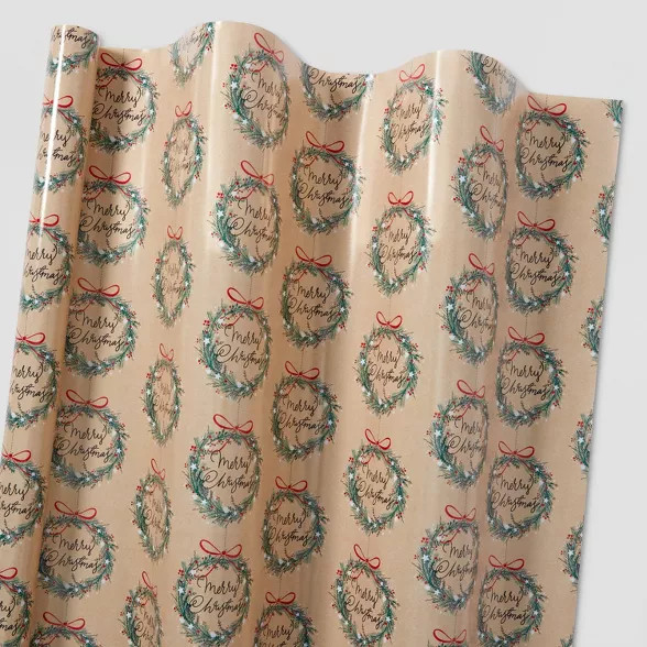 155 sq ft Wreaths Gift Wrap - Wondershop™ | Target