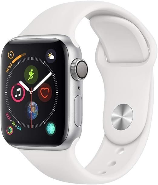 Apple Watch Series 4 (GPS, 40MM) - Silver Aluminum Case with White Sport Band (Renewed) | Amazon (US)