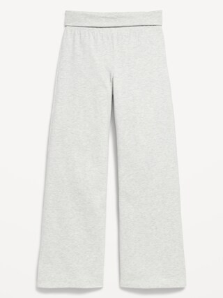Foldover Jersey Knit Wide-Leg Pants for Girls | Old Navy (US)