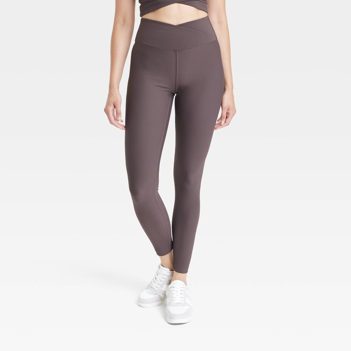 Women's High-Rise Ottoman Ribbed Leggings - All In Motion™ Violet L | Target