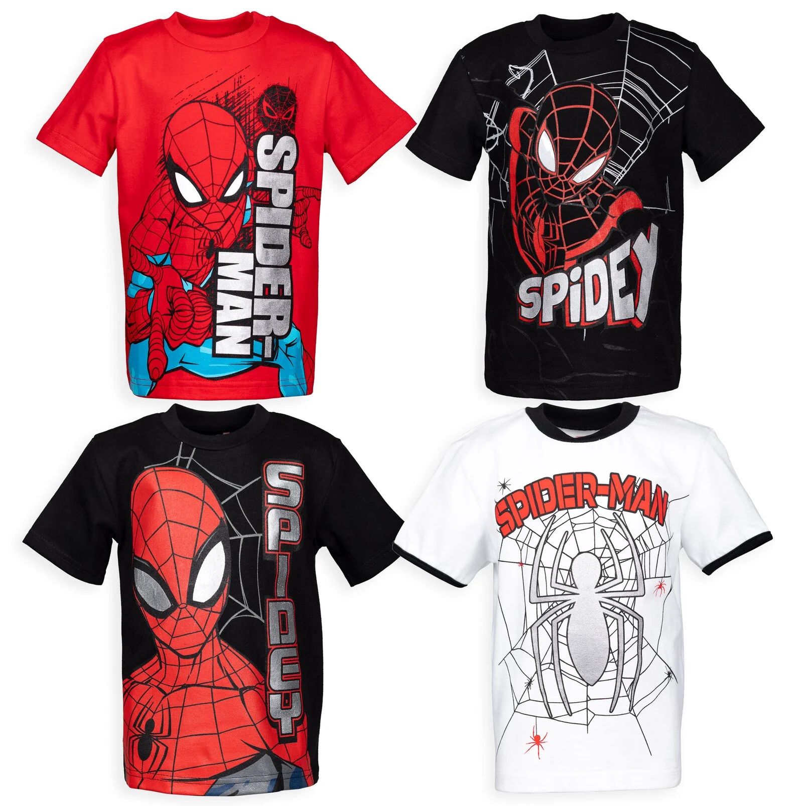 Marvel Spider-Man Toddler Boys 4 Pack Pullover T-Shirts | Walmart (US)