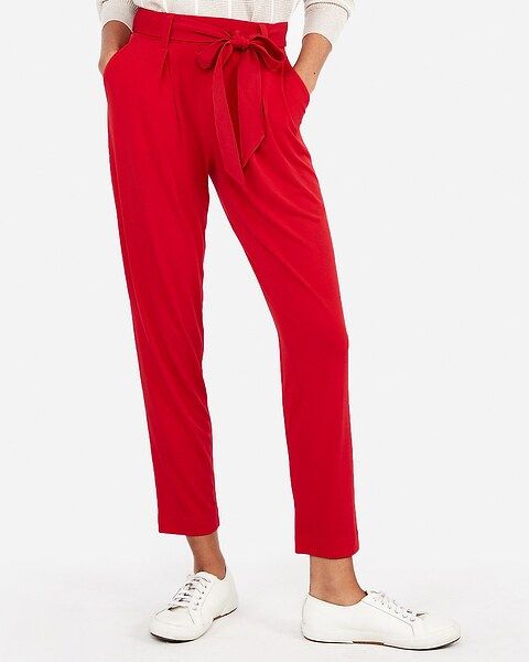 Mid Rise Jersey Sash Pant | Express