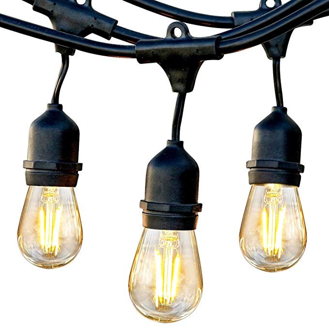 Brightech Ambience Pro - Waterproof LED Outdoor String Lights - Hanging, Dimmable 2W Vintage Edis... | Amazon (US)
