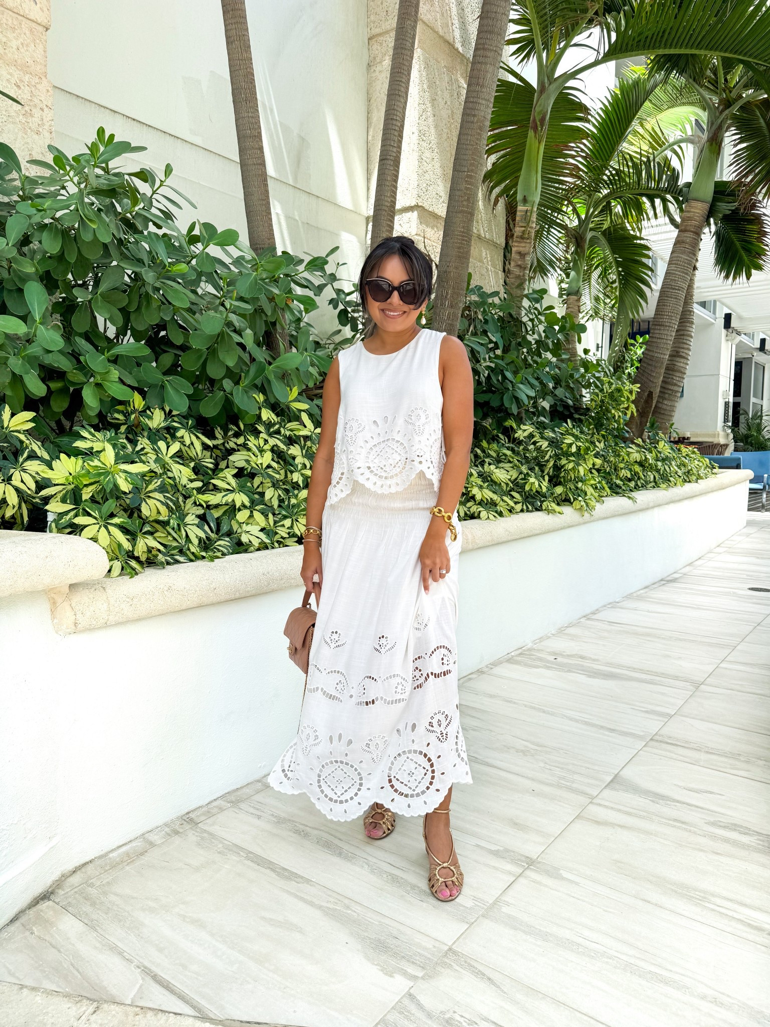 Eyelet top size xs TTS 
Eyelet skirt size xs TTS 
Gold sandals size 5 TTS


Matching set
 Vacation outfit
Summer outfit
Sandals
Miami
Charleston 



#LTKStyleTip #LTKPetite #LTKFindsUnder50