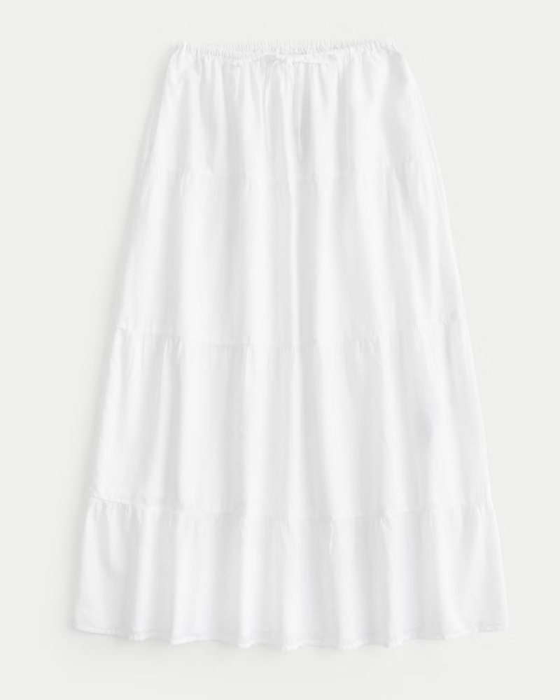 Women's Clip Dot Tiered Maxi Skirt from Hollister | Hollister (US)