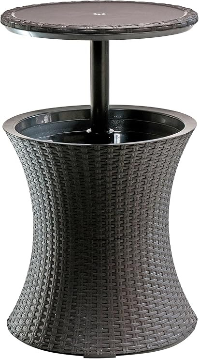 Keter Pacific Cool Bar Outdoor Patio Furniture and Hot Tub Side Table with 7.5 Gallon Beer and Wi... | Amazon (US)