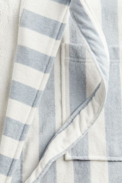 Striped Cotton Terry Bathrobe - Light green/striped - Home All | H&M US | H&M (US + CA)