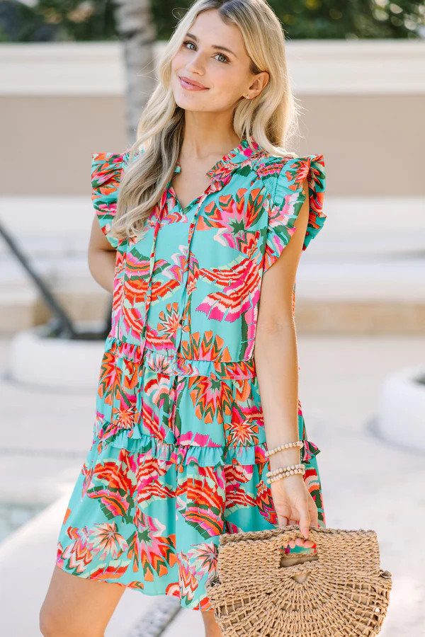 Know You Well Mint Green Floral Babydoll Dress | The Mint Julep Boutique