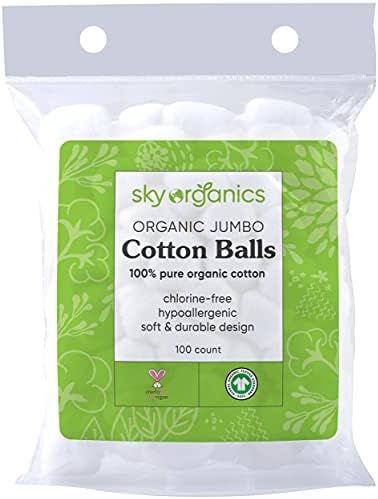 Sky Organics Organic Jumbo Cotton Balls for Sensitive Skin, 100% Pure GOTS Certified Organic for Bea | Amazon (US)