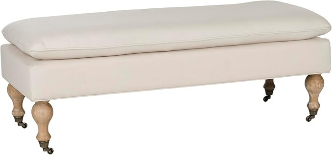 SAFAVIEH Hudson Collection Hampton Pillowtop Bench, 0, Cream | Amazon (US)