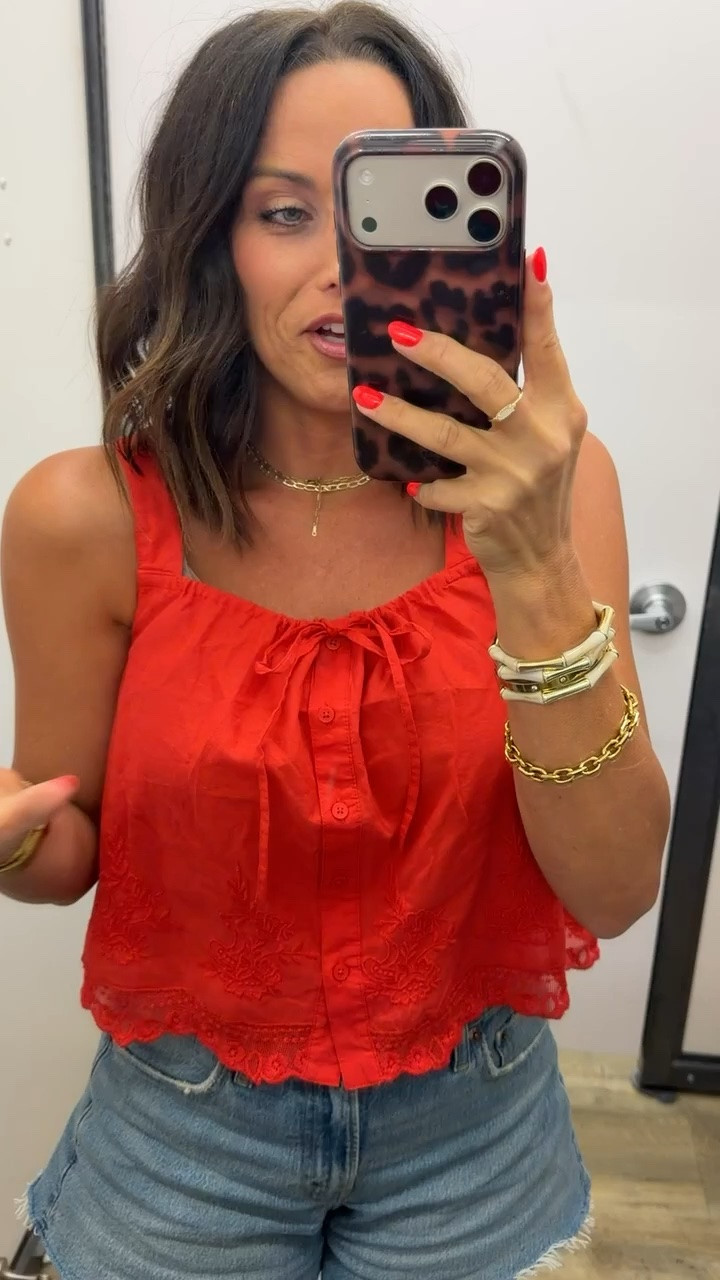 This Old Navy top is SO cute for summer and the red is even prettier in person ❤️ Perfect with denim shorts, white jeans, or linen pants!

Size XS
5’3” for reference

#oldnavy #oldnavystyle #oldnavyfinds #summerstyle #casualoutfit #everydaystyle #redtop #affordablefashion #ltkstyle #summeroutfit
