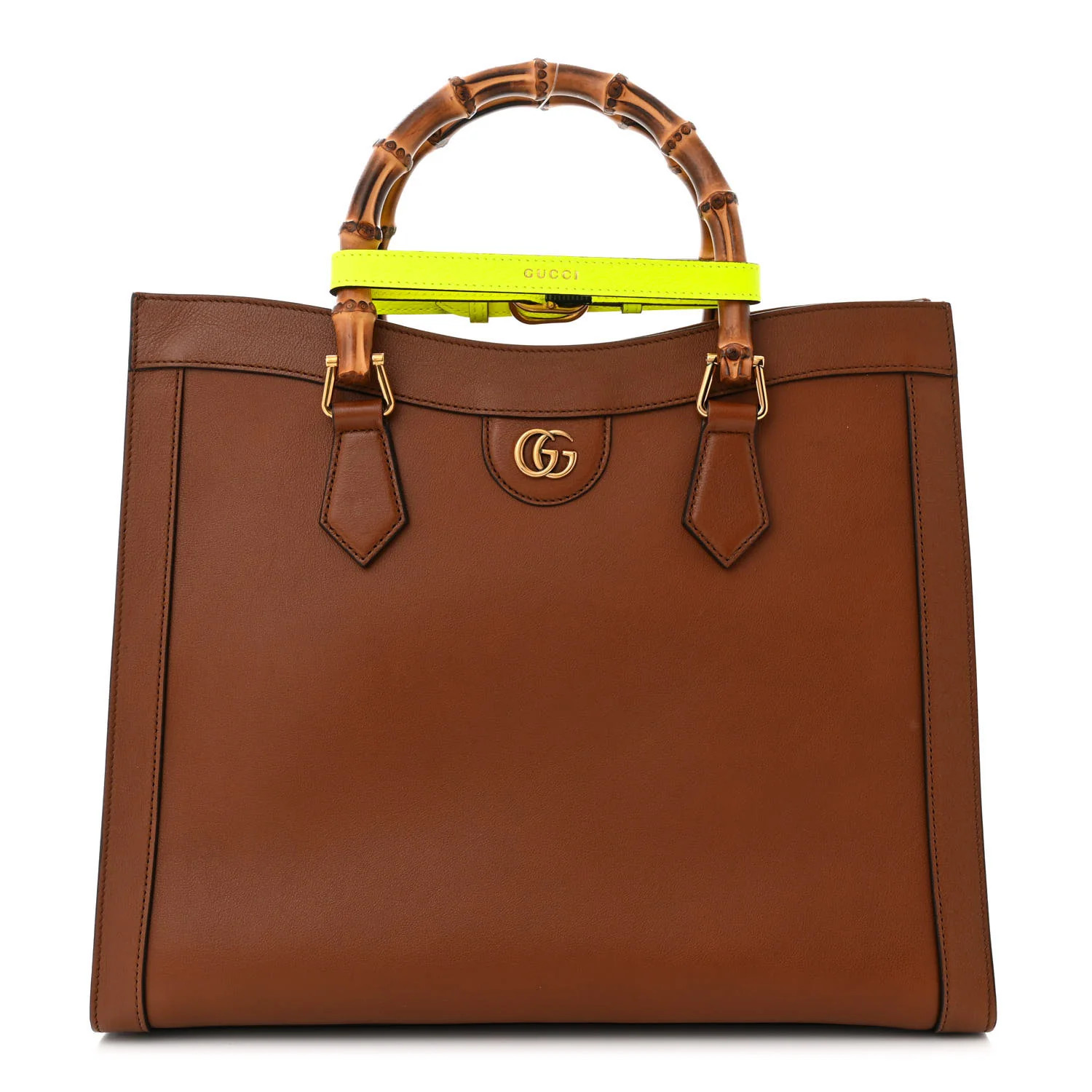 Wonka Grain Calfskin Medium Diana Tote Bag Cuir Yellow Fluo | FASHIONPHILE (US)