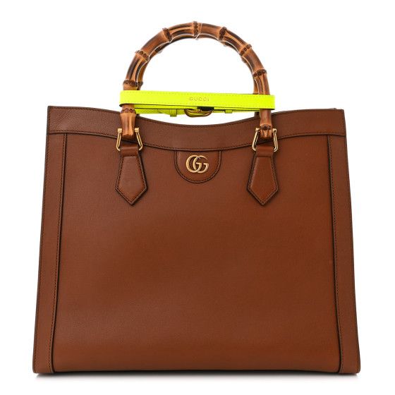 Wonka Grain Calfskin Medium Diana Tote Bag Cuir Yellow Fluo | FASHIONPHILE (US)