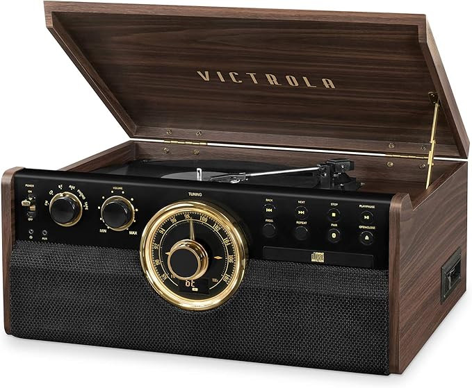 Victrola The Empire Mid-Century 6-in-1 Turntable & Multimedia Center with Built-in Speakers – 3... | Amazon (US)