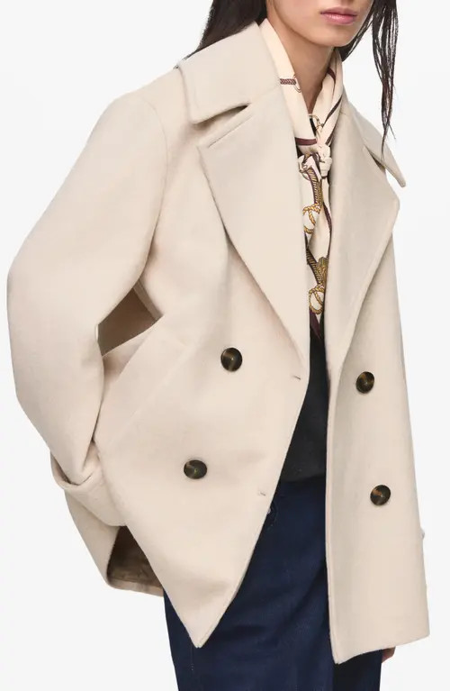 MANGO Goya Double Breasted Blazer in Light/Pastel Grey at Nordstrom, Size X-Small | Nordstrom