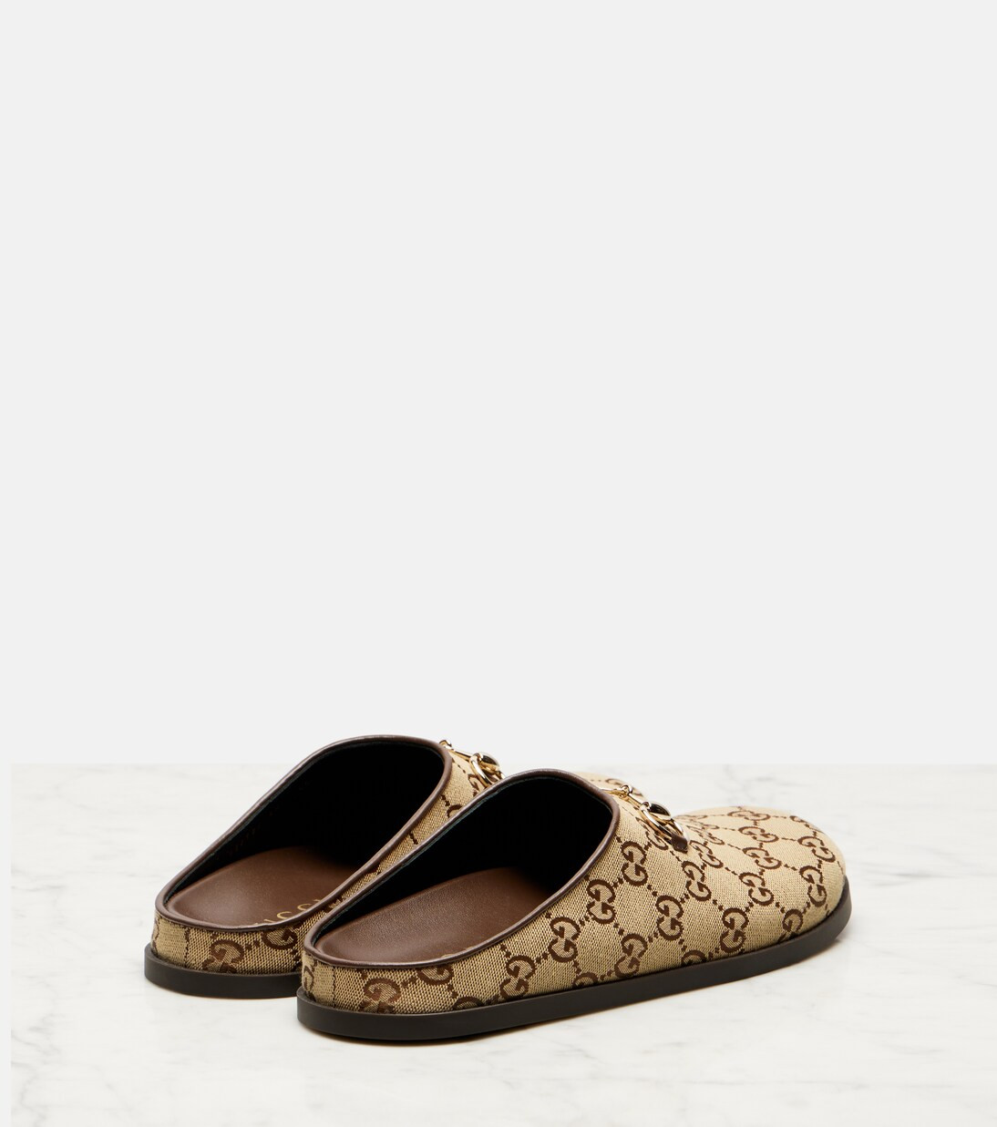 GG leather-trimmed mules | Mytheresa (US/CA)