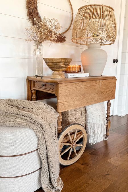 Tea Cart styling 🤍🌾
Throw Blanket lamp basket candle home decor ottoman poof knitted blanket entryway entry table console table 

#LTKSeasonal #LTKHoliday #LTKhome