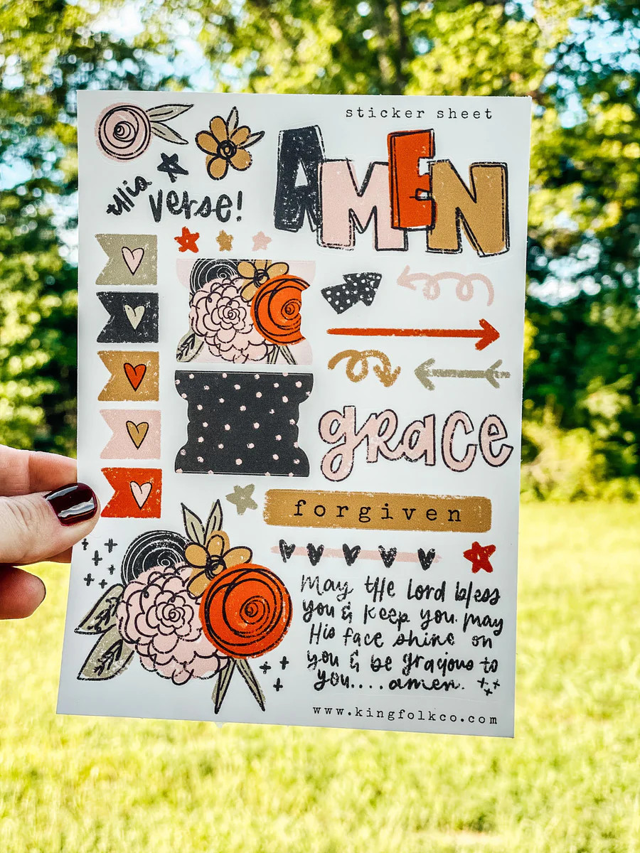 Midnight Mercies Floral Sticker Sheet | Kingfolk Co