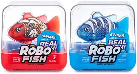 Robo Alive Robo Fish Series 2 (Red + Blue 2 Pack) by ZURU Robotic Swimming Fish Water Activated, ... | Amazon (US)