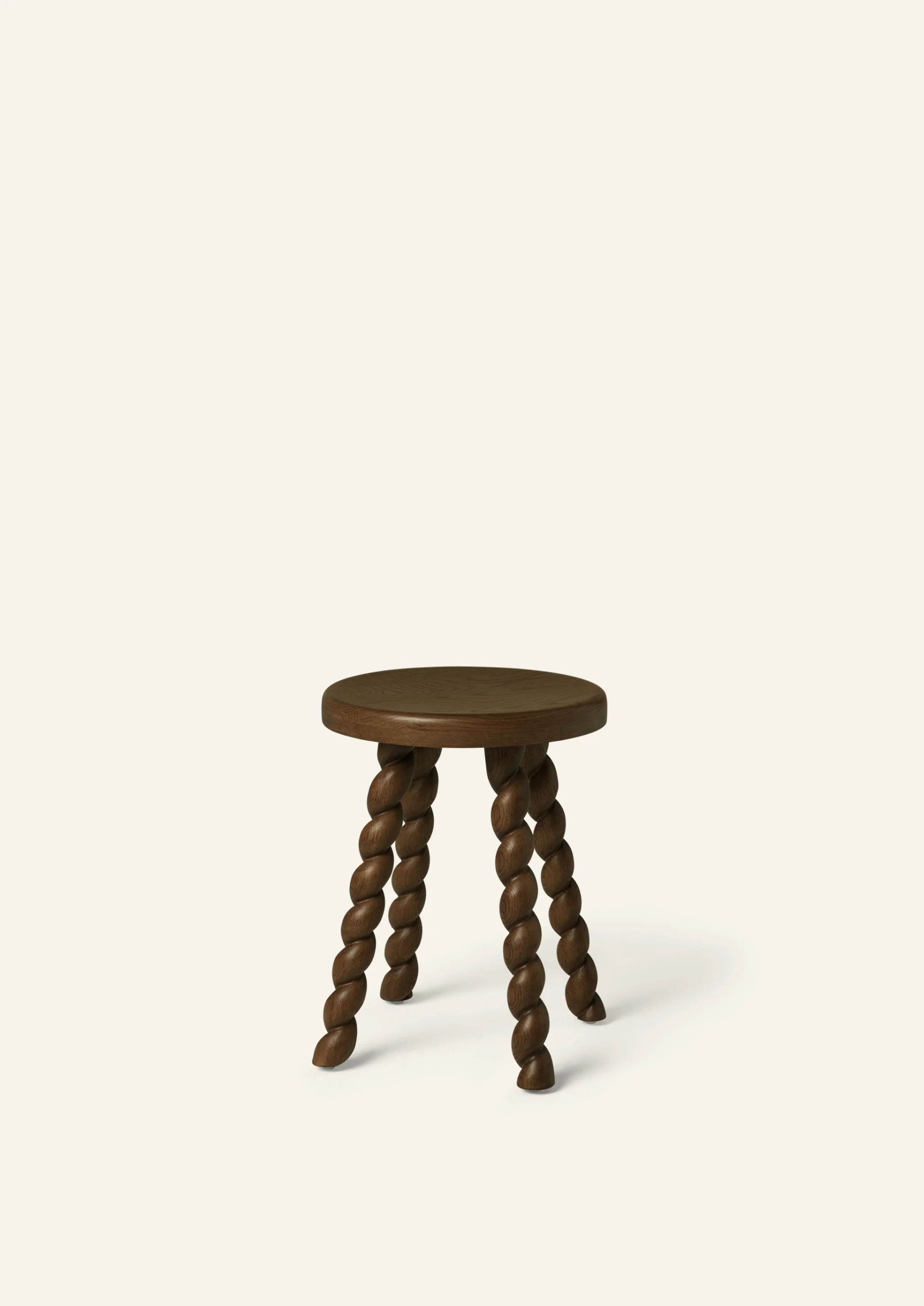 Twist Side Table - brown oak with hand shaped spiral legs | Häti Home