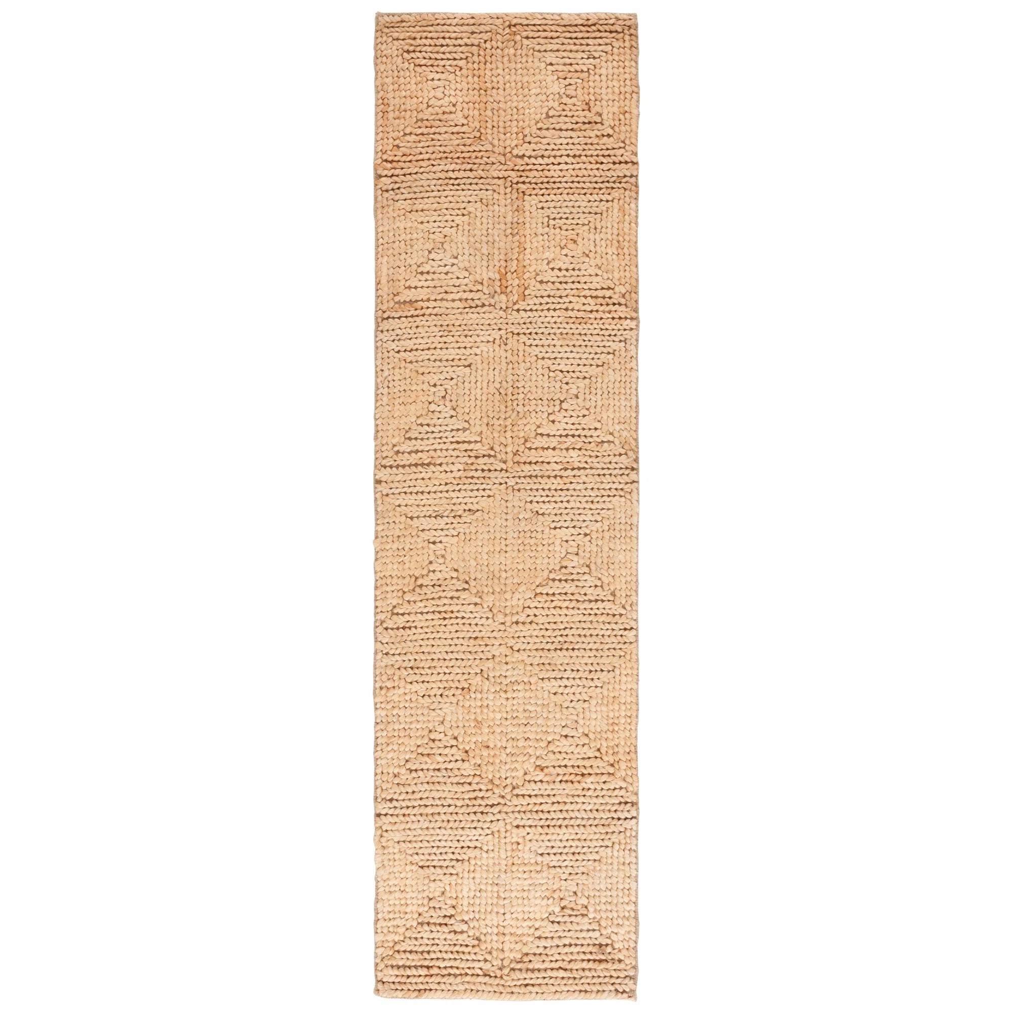 Aunye Natural Fiber Hand Loomed Jute/Cotton Geometric Rug in Natural | Wayfair North America