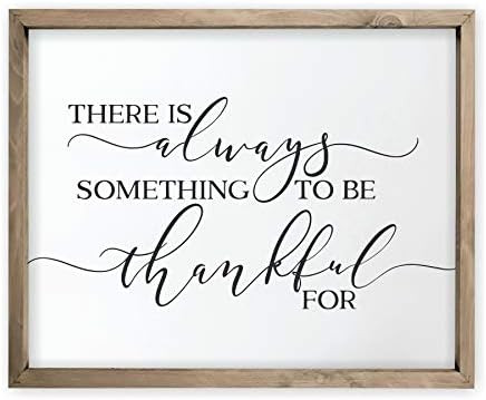 There is Always Something to be Thankful For Framed Rustic Wood Farmhouse Wall Sign (12x15) | Amazon (US)