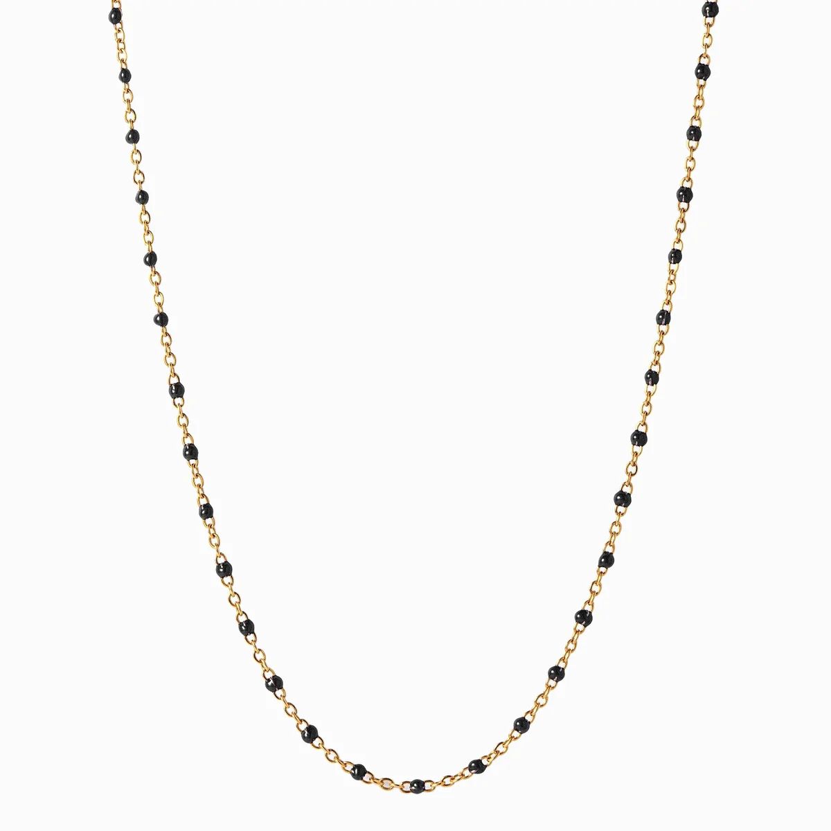 Black Beaded Enamel Necklace | Awe Inspired