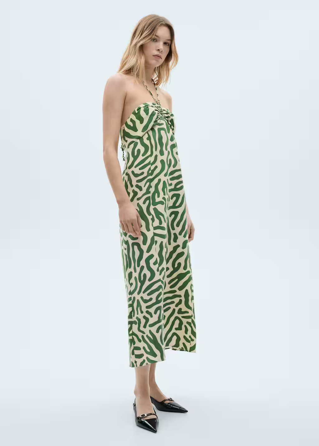 Frill cotton dress green - Women - 2 - MANGO | Mango (US/MX/AU)