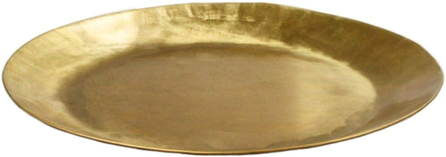 Serene Spaces Living Antique Round Raw Brass Tray, Hammered Decorative Metal Tray Use as Holder f... | Amazon (US)