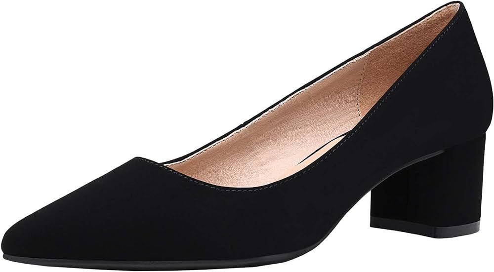 DREAM PAIRS Women’s Chunky Low Block Heels Closed Toe Dress Pumps Shoes | Amazon (US)