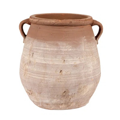 Nonie Whitewashed/Brown 13.75" Terracotta Table Vase | Wayfair North America