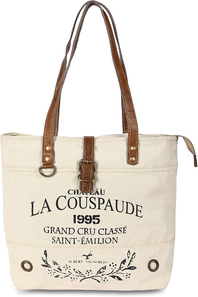 SEL de MER Upcycled Large Canvas shoulder Bag for women canvas tote boho handbag by KPL | Amazon (US)