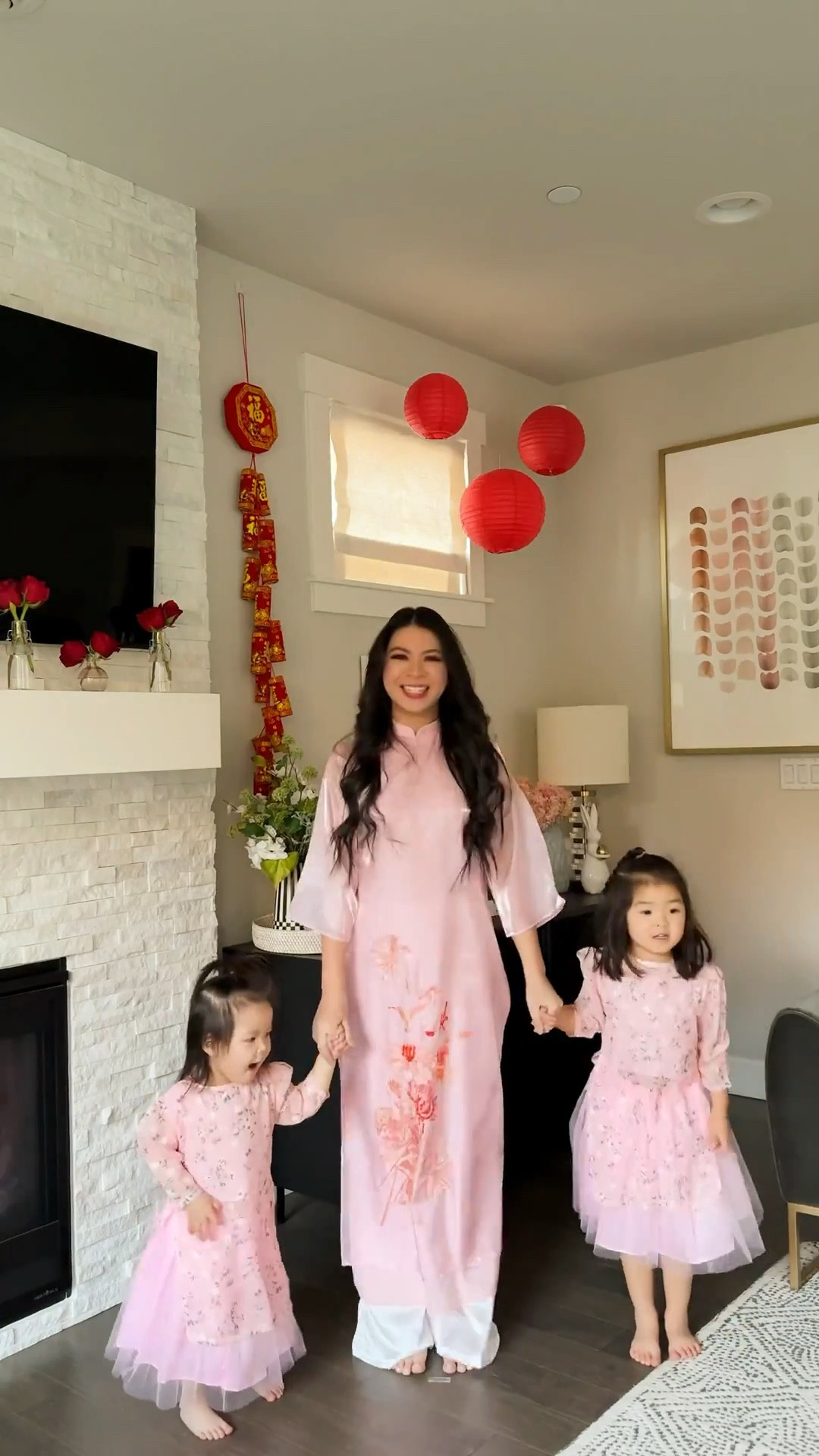Chúc Mừng Năm Mới / Happy New Year! Wishing you prosperity, luck, happiness and health for the year of the snake. I hope you all get rich! Wearing our mommy and me áo dàis!

Chinese lunar new year, Vietnamese Lunar New Year Decorations 2025, Tết, Hanging Ornaments, Red Lanterns, rug, bud vases, cabinet credenza, double sided tape, command clips, living room decor, home decor, frame, year of the snake, light filtering shade, painting art 

#LTKWatchNow #LTKHome #LTKSeasonal