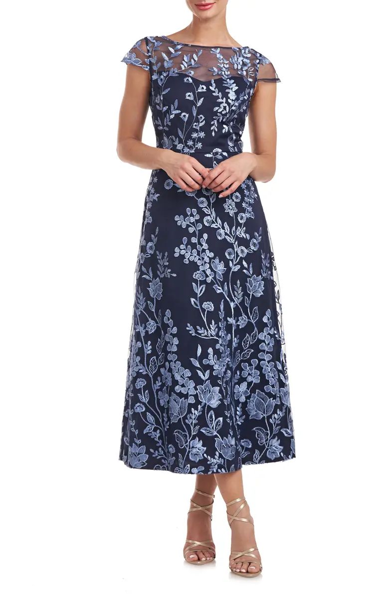 Meredith Floral Embroidery A-Line Dress | Nordstrom
